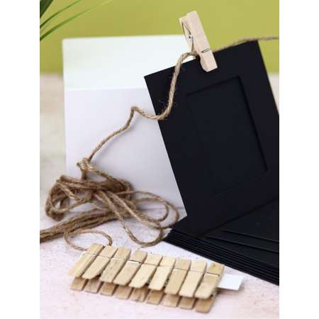 Крафтовые фоторамки iLikeGift Classic black 9х9.5см 10шт