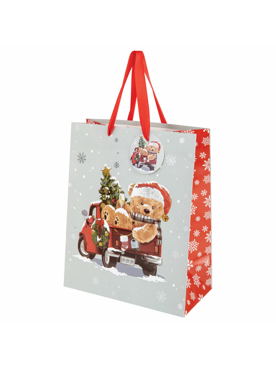 Пакет новогодний подарочный Золотая сказка набор 4 штуки Новогодний мишка - фото 2