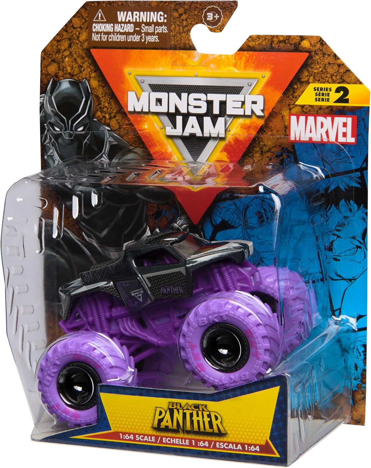 Монстр-трак Monster Jam Marvel Black Panther 1:64 6069960 - фото 7
