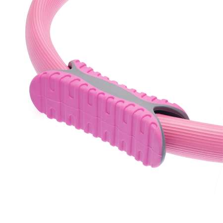 Изотоническое кольцо STRONG BODY обруч для йоги и пилатес d 38 см розовое