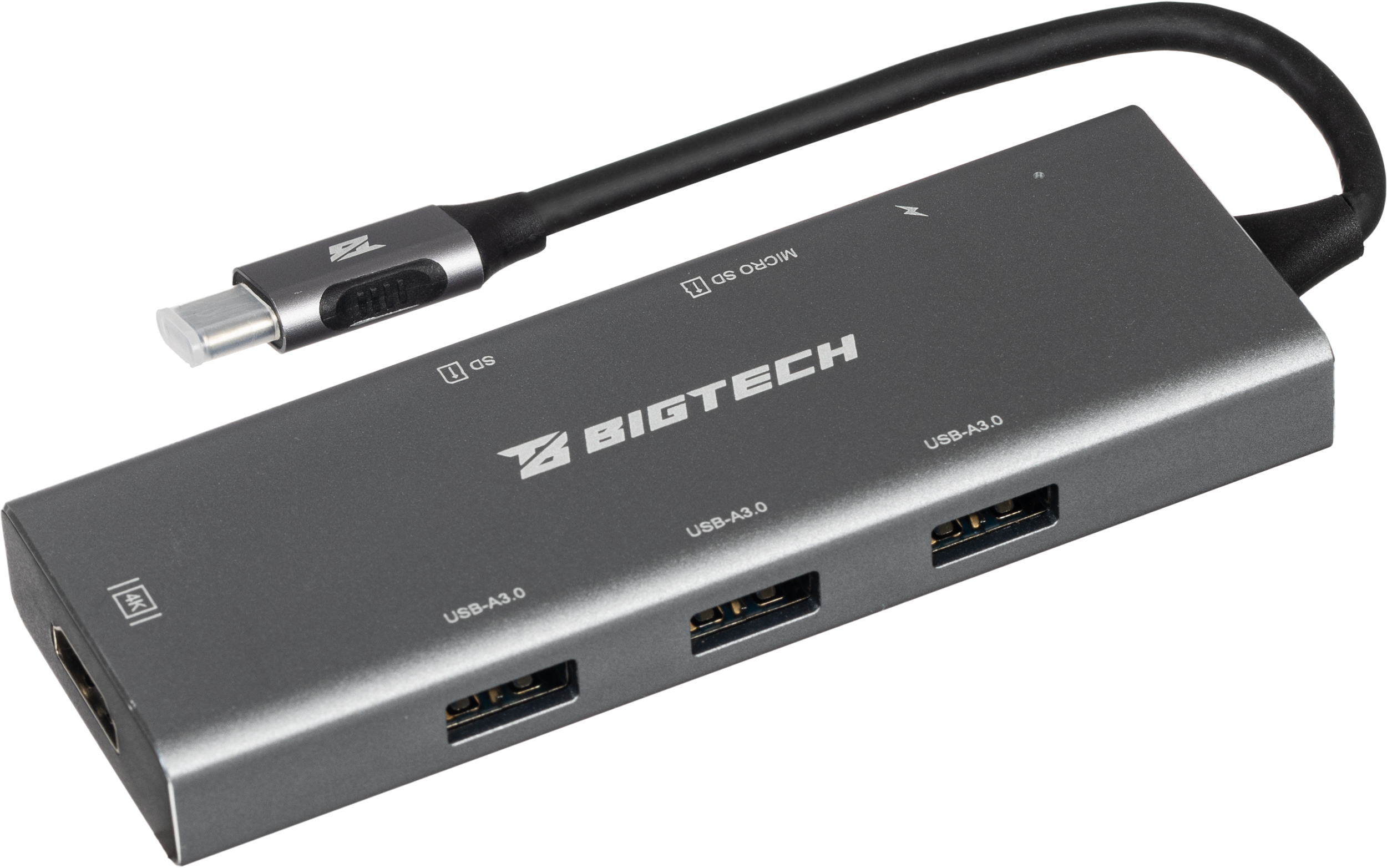 Разветвитель USB HS002 USBх3/HDMIх1/microSDx1/TFcardx1/Серый - фото 15