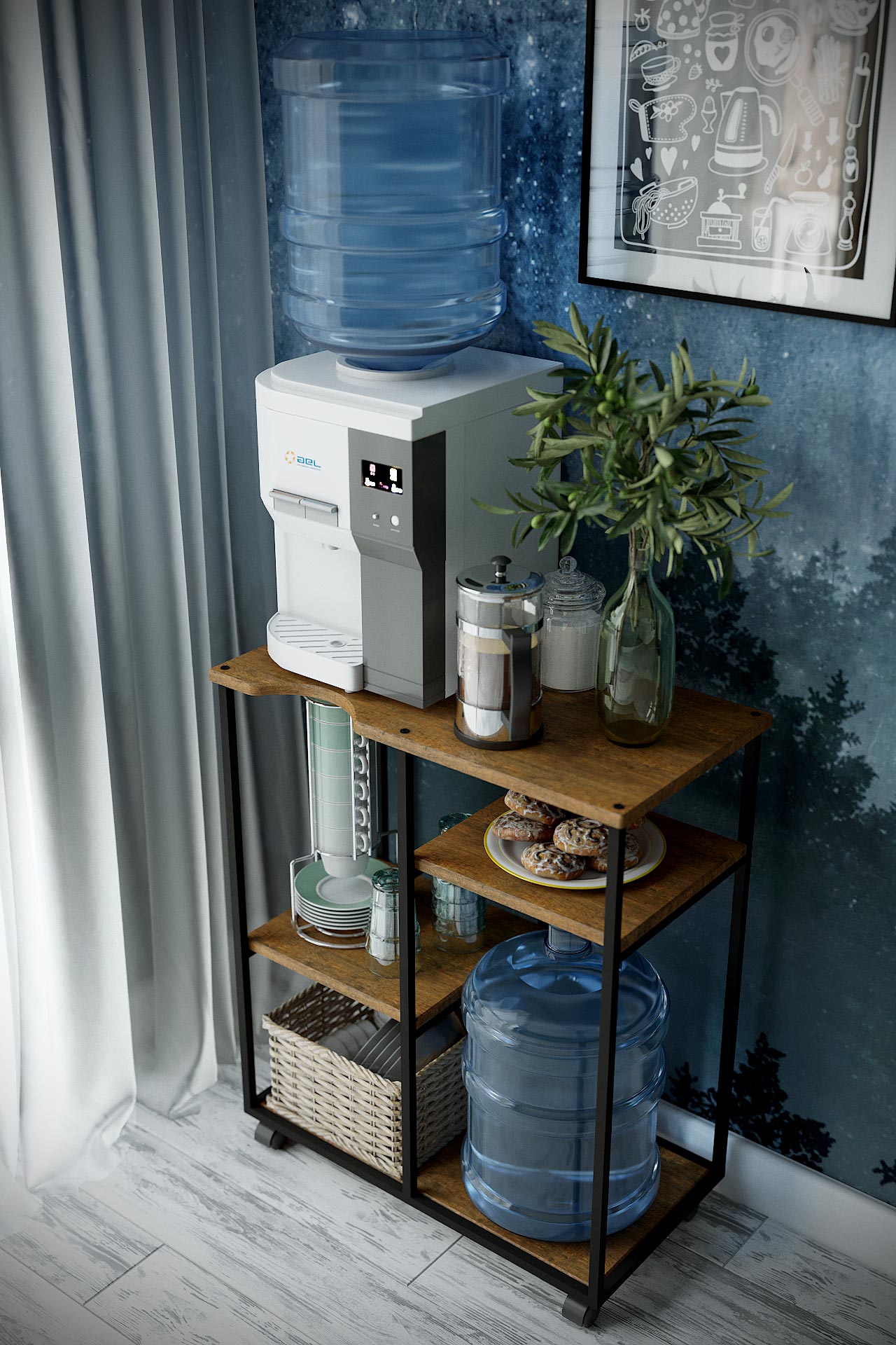 Подставка для воды КАЛИФОРНИЯ МЕБЕЛЬ Уотер loft дуб американский - фото 3