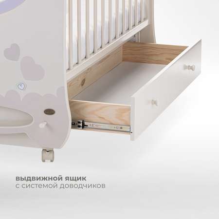 Детская кроватка Nuovita прямоугольная, поперечный маятник (ваниль)