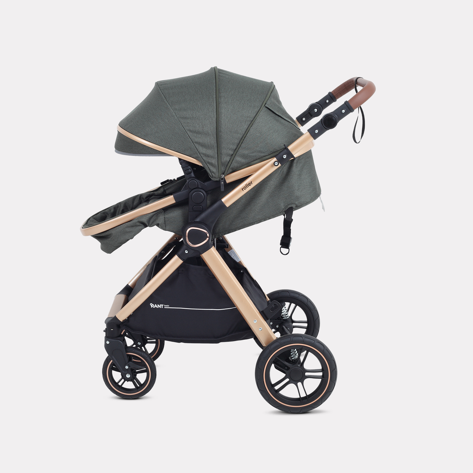 Коляска трансформер Rant Basic Roller Gold 2в1, olive зеленый - фото 13