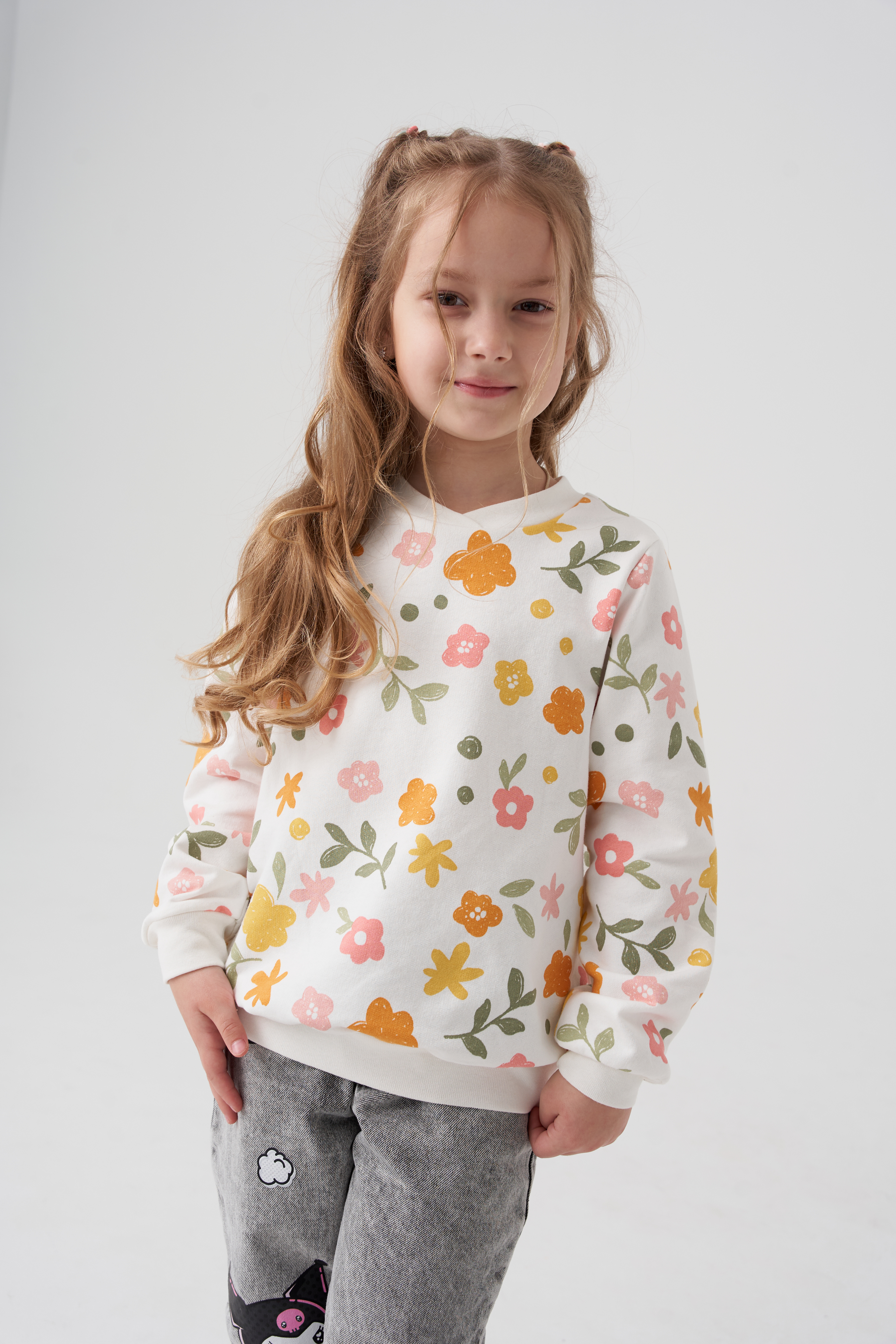 Свитшот Касаточка СШ-11фн молочный с рисунком - фото 1