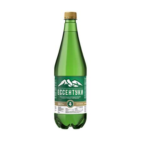 Минеральная вода Ессентуки №4 природная газированная 1 л ПЭТ 6 шт.
