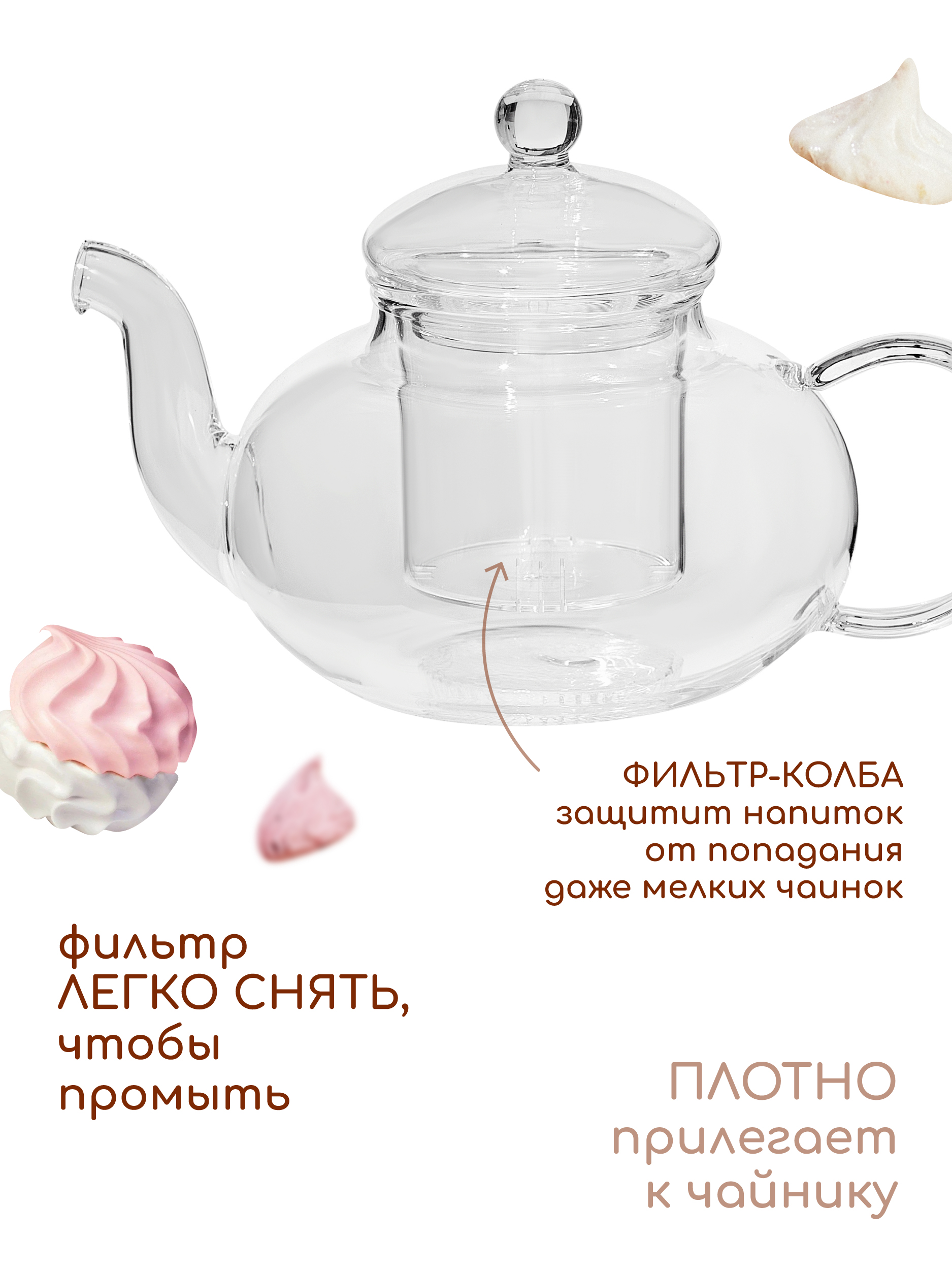 Чайник заварочный стеклянный Multistore 600 мл - фото 7
