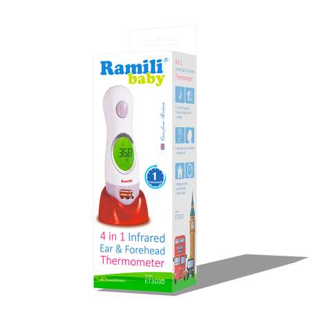 Инфракрасный термометр Ramili ушной и лобный ( 4 в 1)