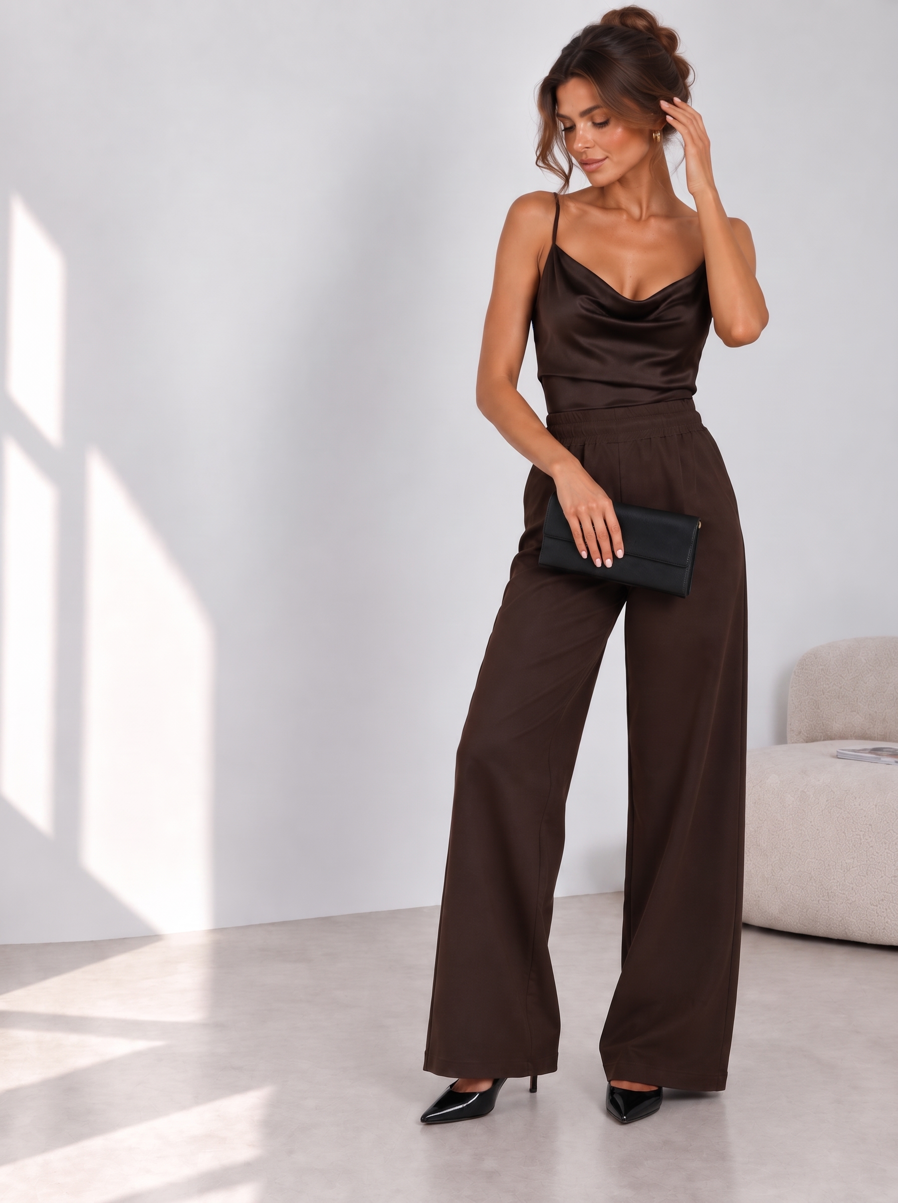 Брюки LEGANTE Л003/коричневые/Брюки женские Паллаццо - фото 10