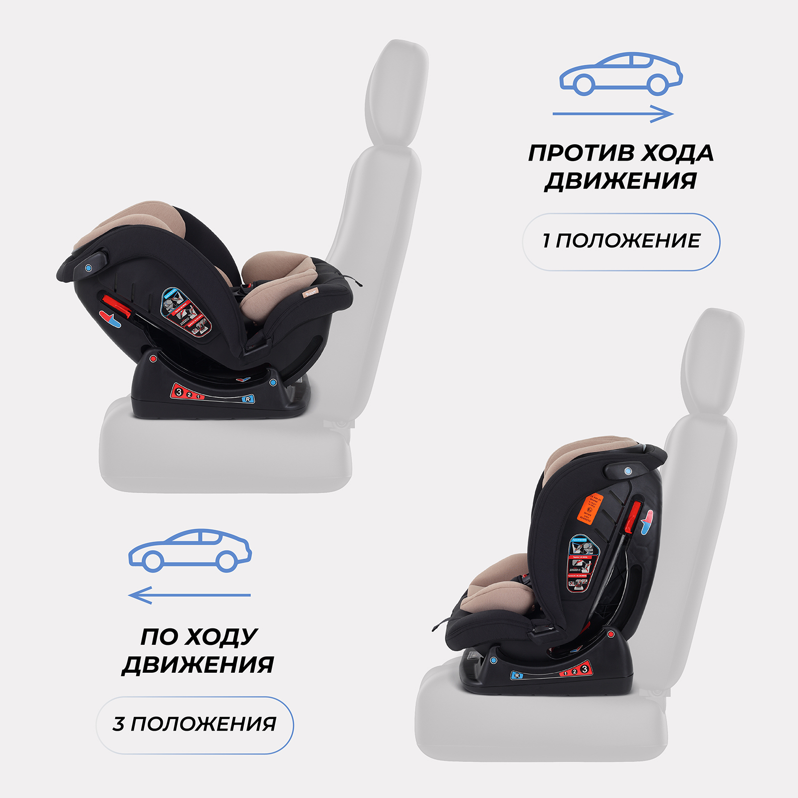 Автокресло Rant AY913 Matrix 0+/1/2/3 (0-36 кг) бежевый - фото 5