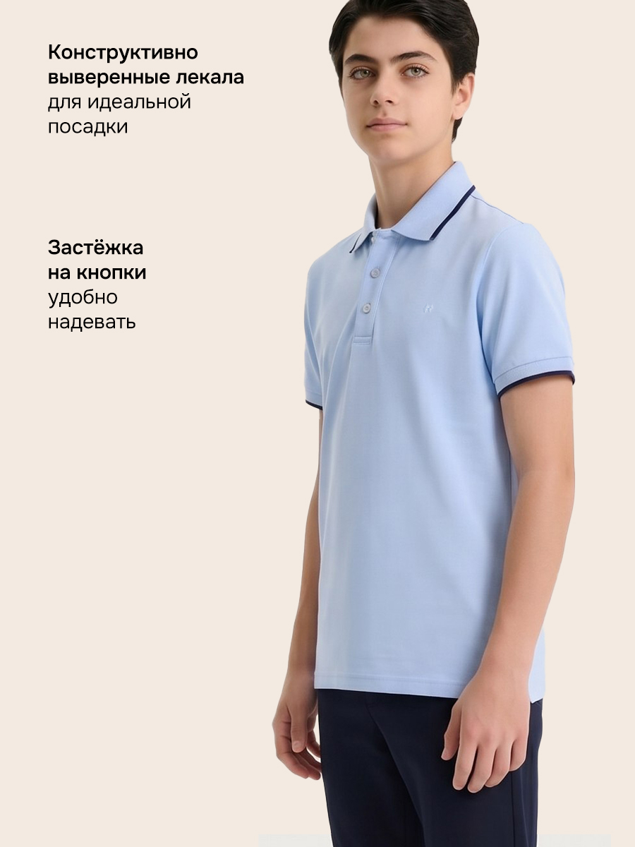 Поло NIKASTYLE 4ш72126 голубой - фото 4