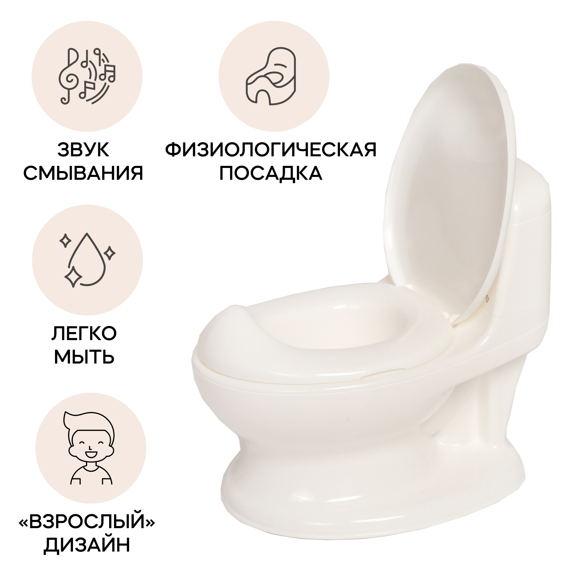 Горшок Ifam Easy doing baby potty музыкальный белый - фото 4