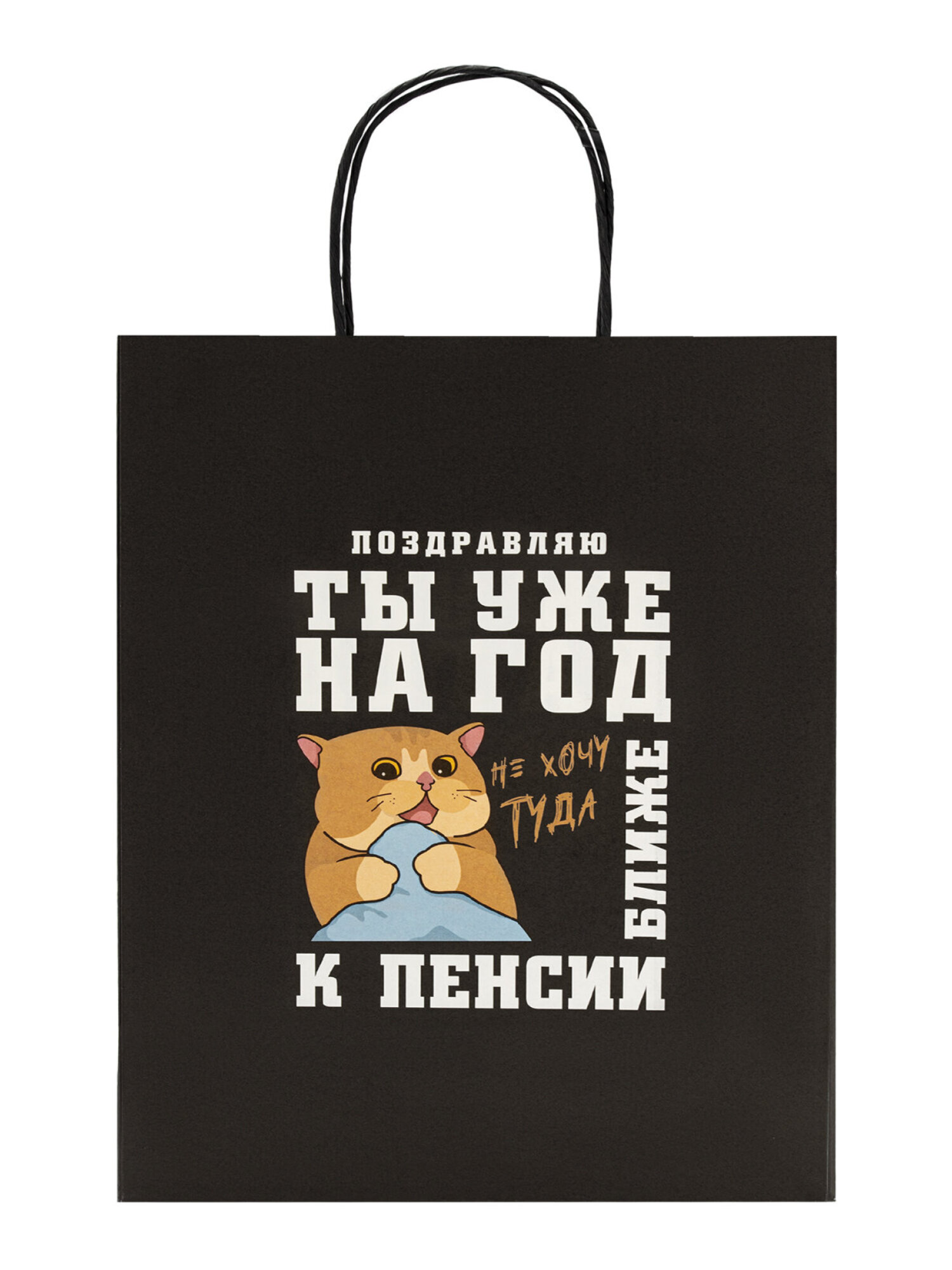 Пакет подарочный Золотая сказка большой крафтовый на день рождения - фото 3