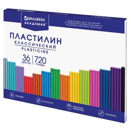 Пластилин Brauberg 36 цв.