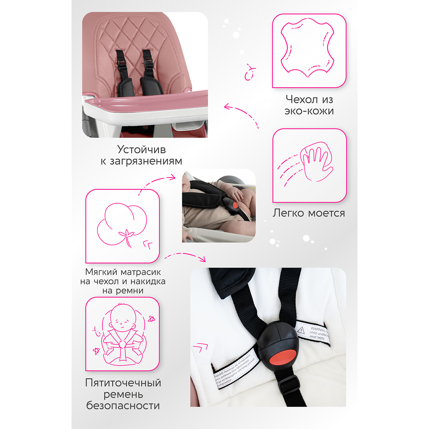 Стульчик для кормления Grown Up Baby High Chair трансформер - фото 8
