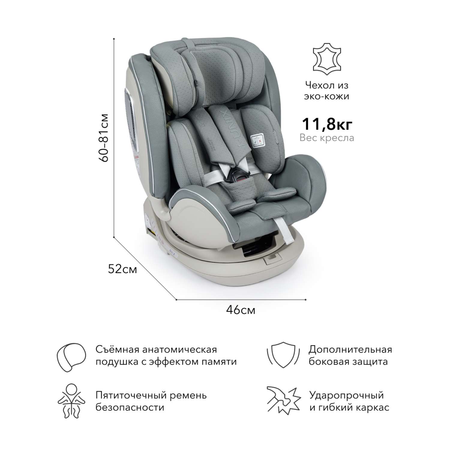 Автокресло Happy Baby Isofix 0+/1/2/3 (0-36 кг) - фото 14