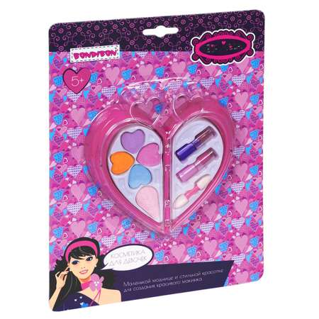 Детская декоративная косметика Bondibon Сердце с прозрачной крышкой серия Eva Moda