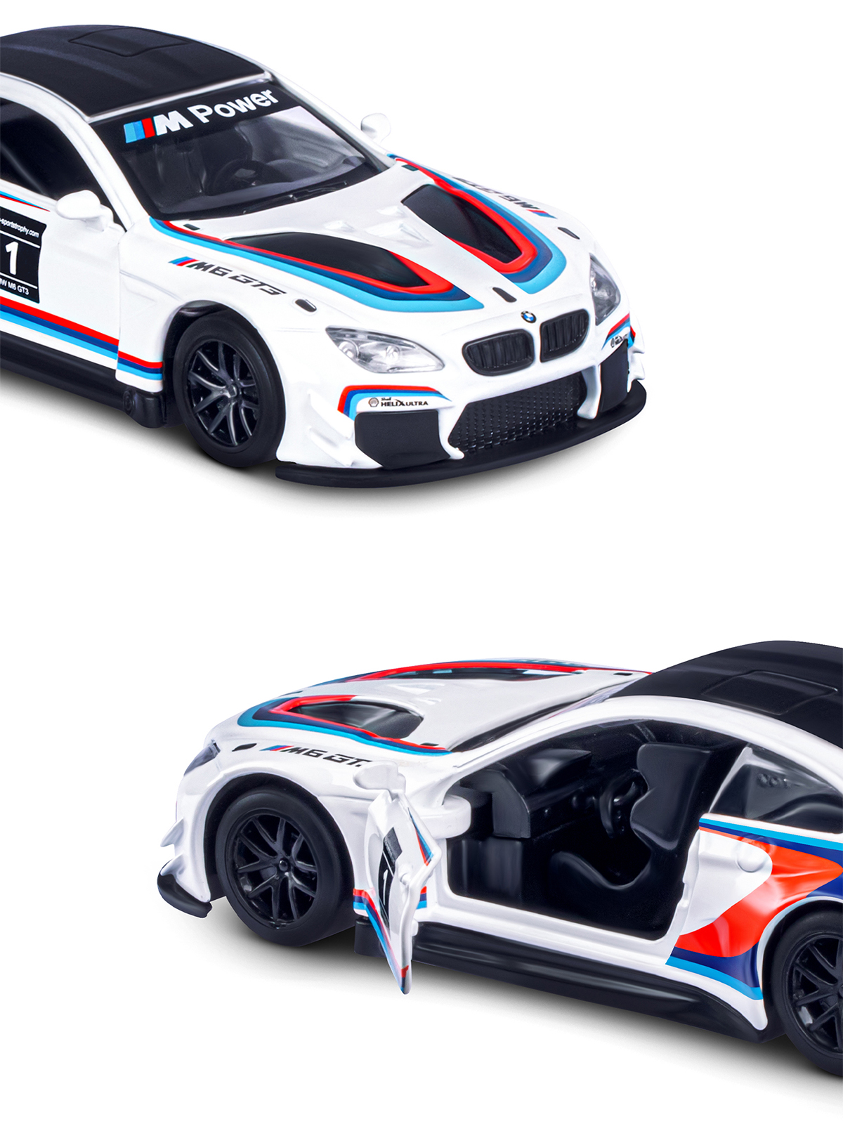 Автомобиль АВТОпанорама BMW M6 1:44 белый JB1251213 - фото 8