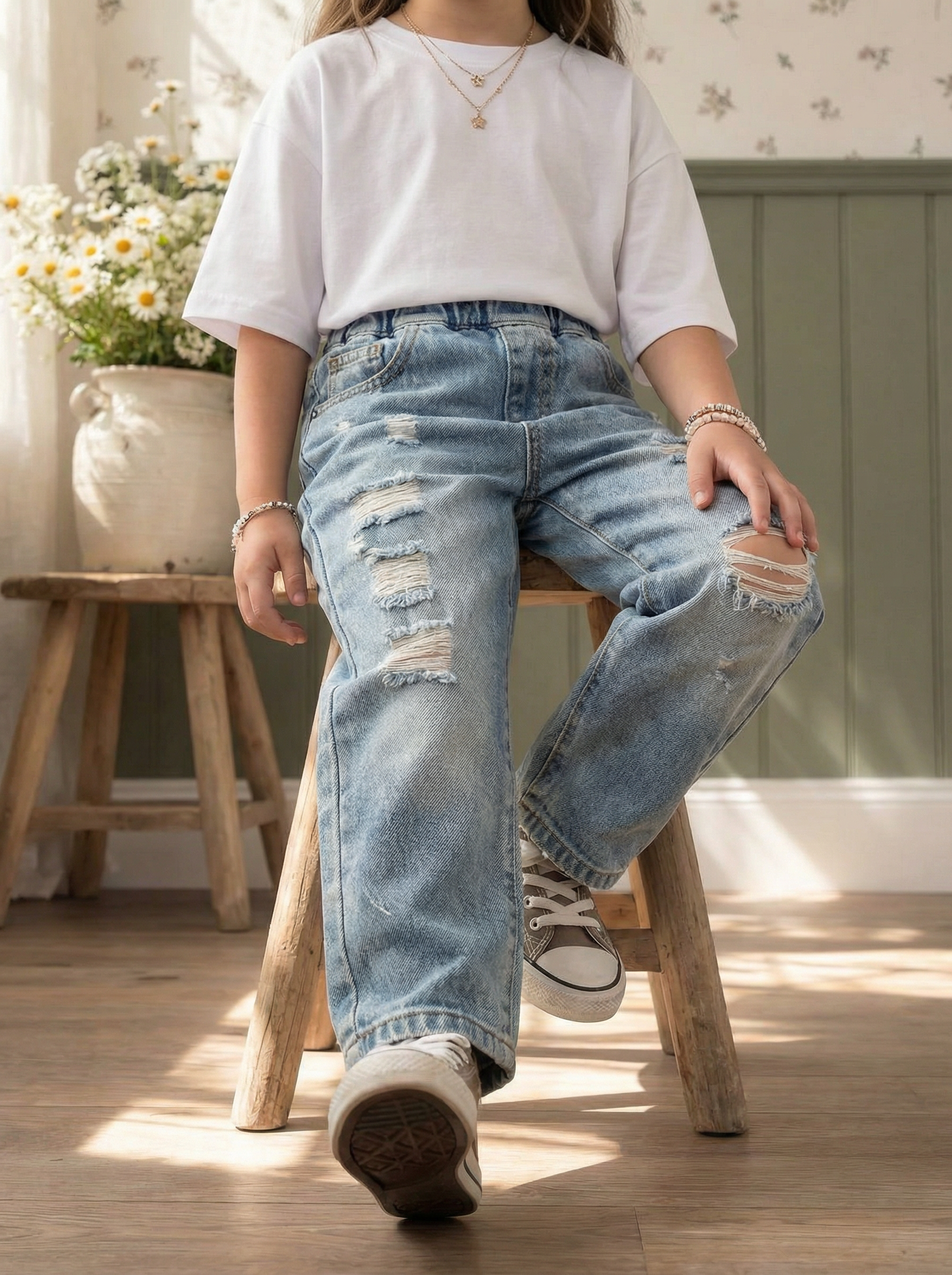 Джинсы Artcher kids Jeans0017Голубые_рваные - фото 8