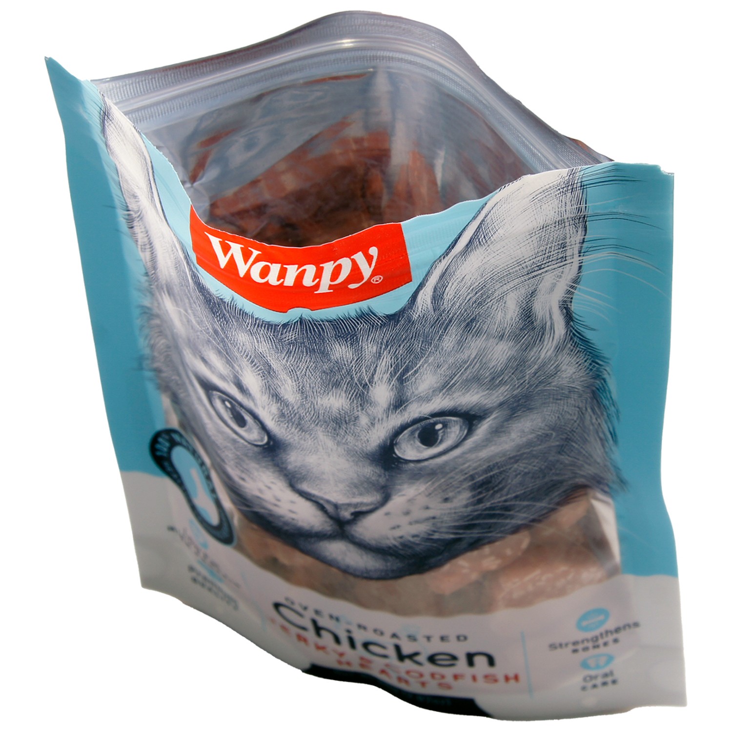 Лакомство для кошек Wanpy Cat 80 г сердечки из курицы с треской - фото 5
