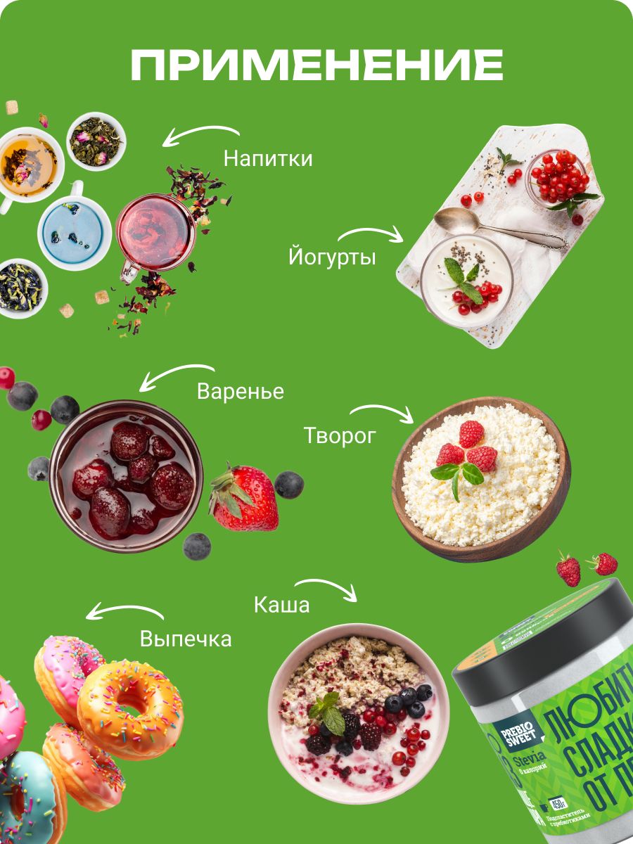 Сахарозаменитель Пребиосвит Стевия (Prebiosweet Stevia) 2 х 450 г - фото 8