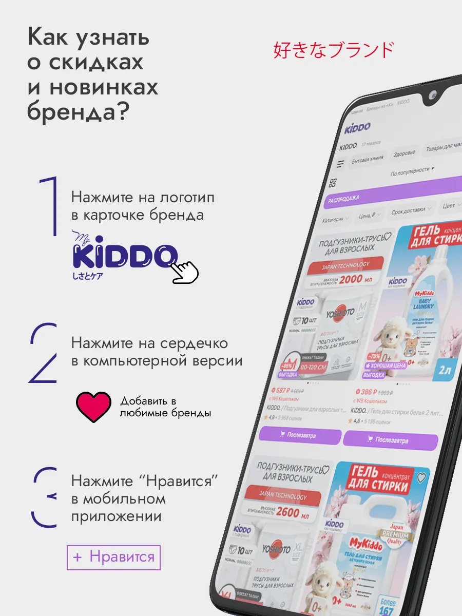 Трусики Kiddo Premium L (9-14 кг) 56 шт. - фото 16