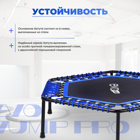Батут каркасный EVO JUMP EVO jump Батут спортивный для фитнеса и джампинга EVO JUMP PRO, синий