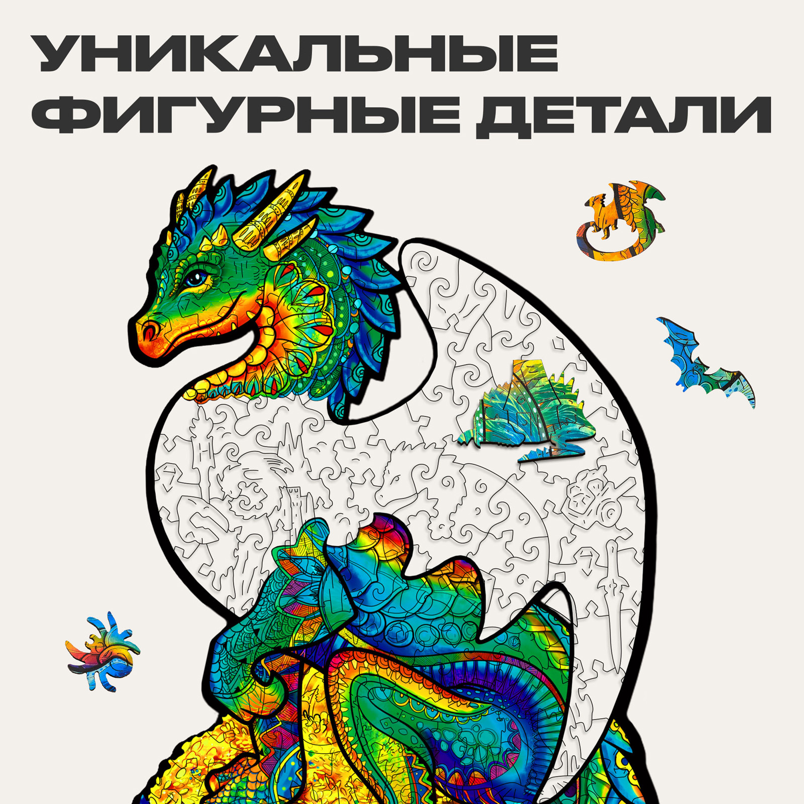 Пазл UNIDRAGON деревянный - фото 3