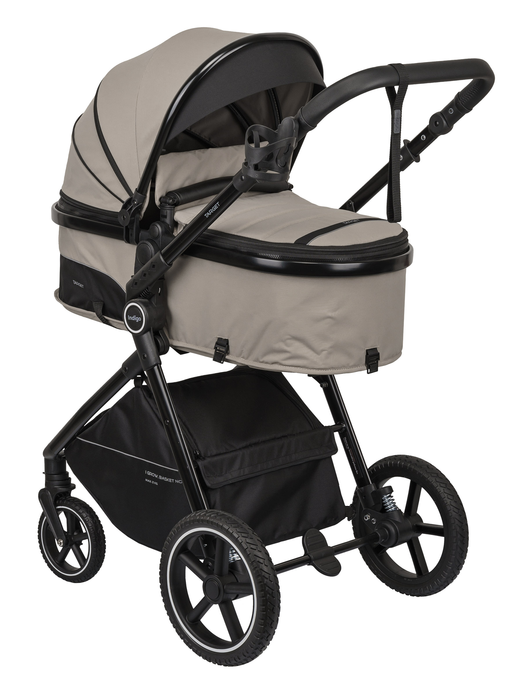 Коляска трансформер Indigo TARGET 3в1 бежевый - фото 17