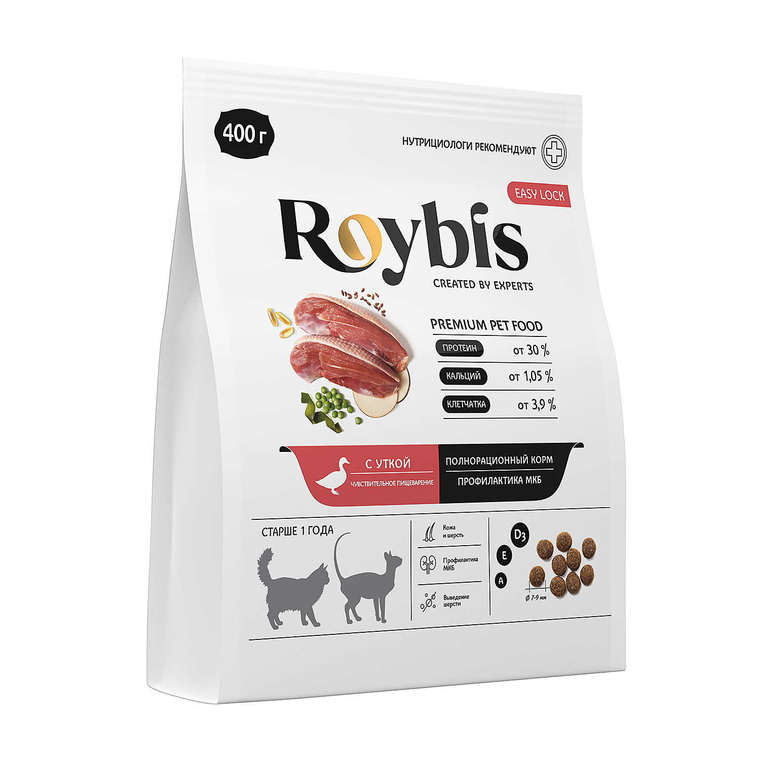 Корм для кошек Roybis 0.4кг с уткой для профилактики МКБ - фото 2