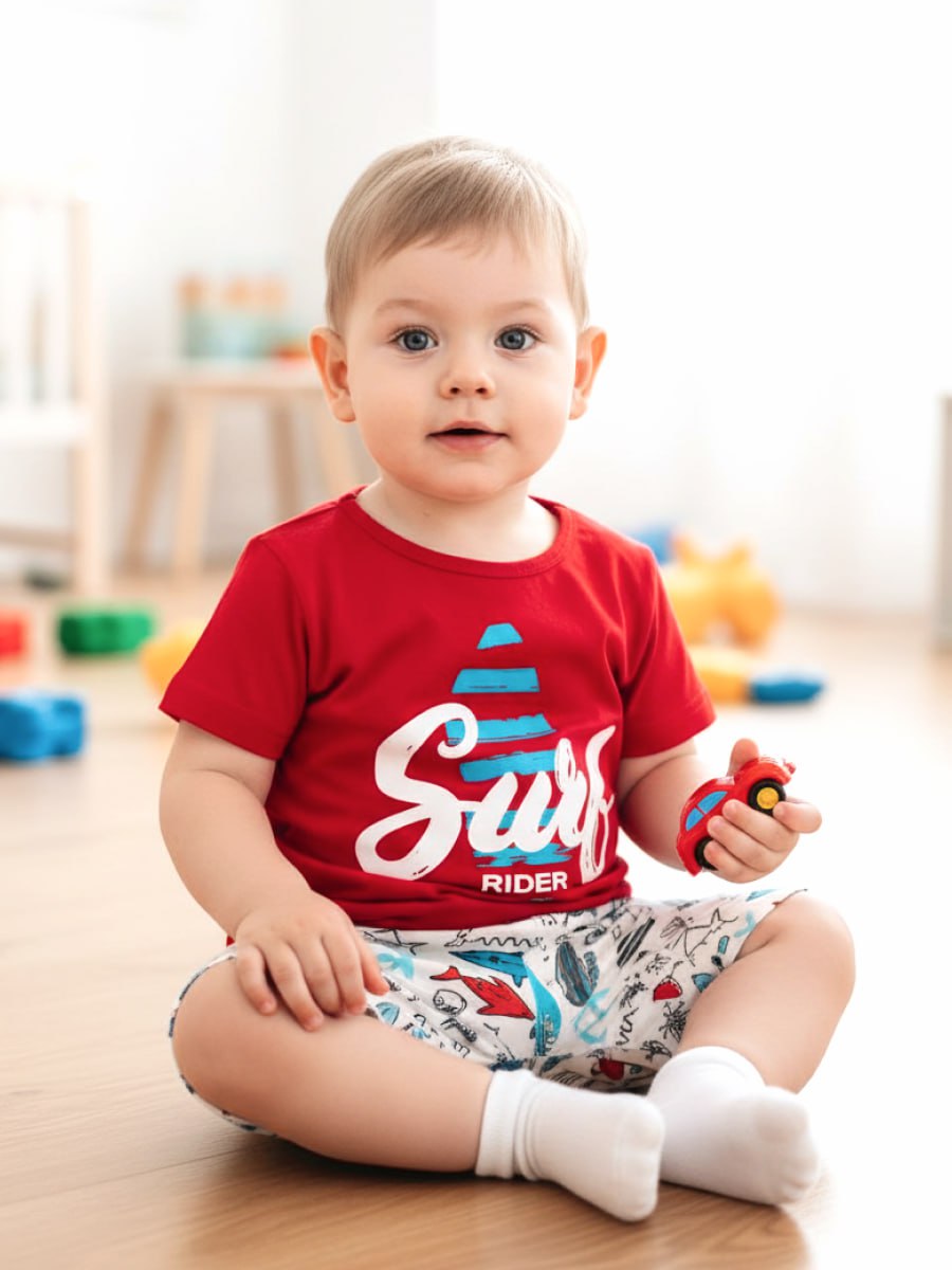 Футболка и шорты VEDDI 683/2к-21-красный/белый/Shark - фото 4