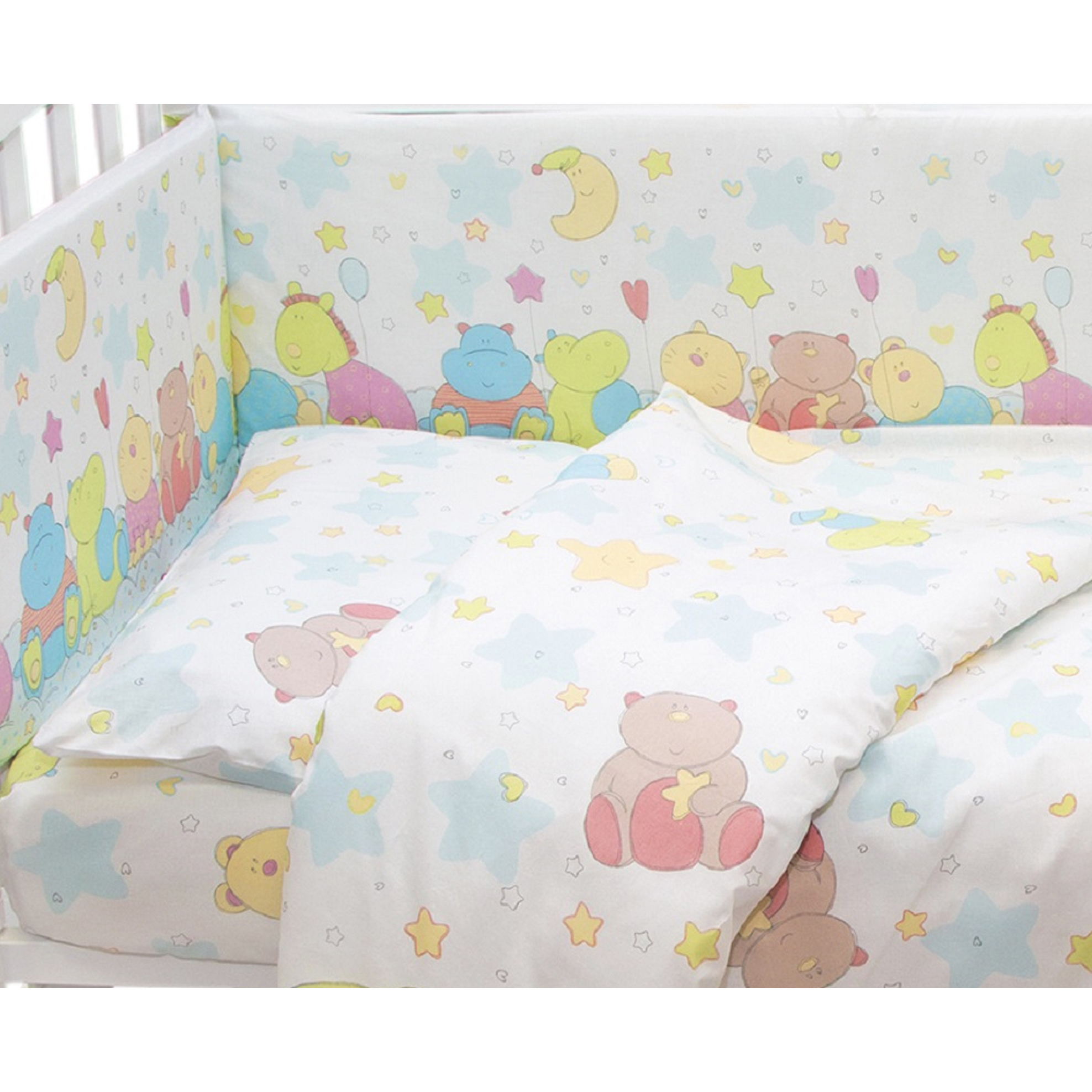 Комплект в кроватку Baby Nice Голубой в ассортименте 6 пр. - фото 3