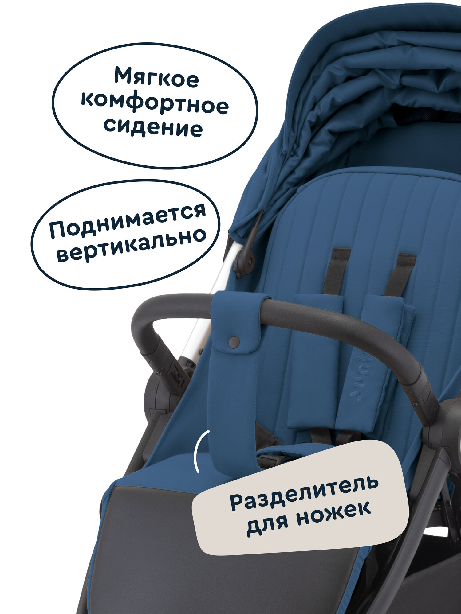Коляска прогулочная Junion Volli синий - фото 10
