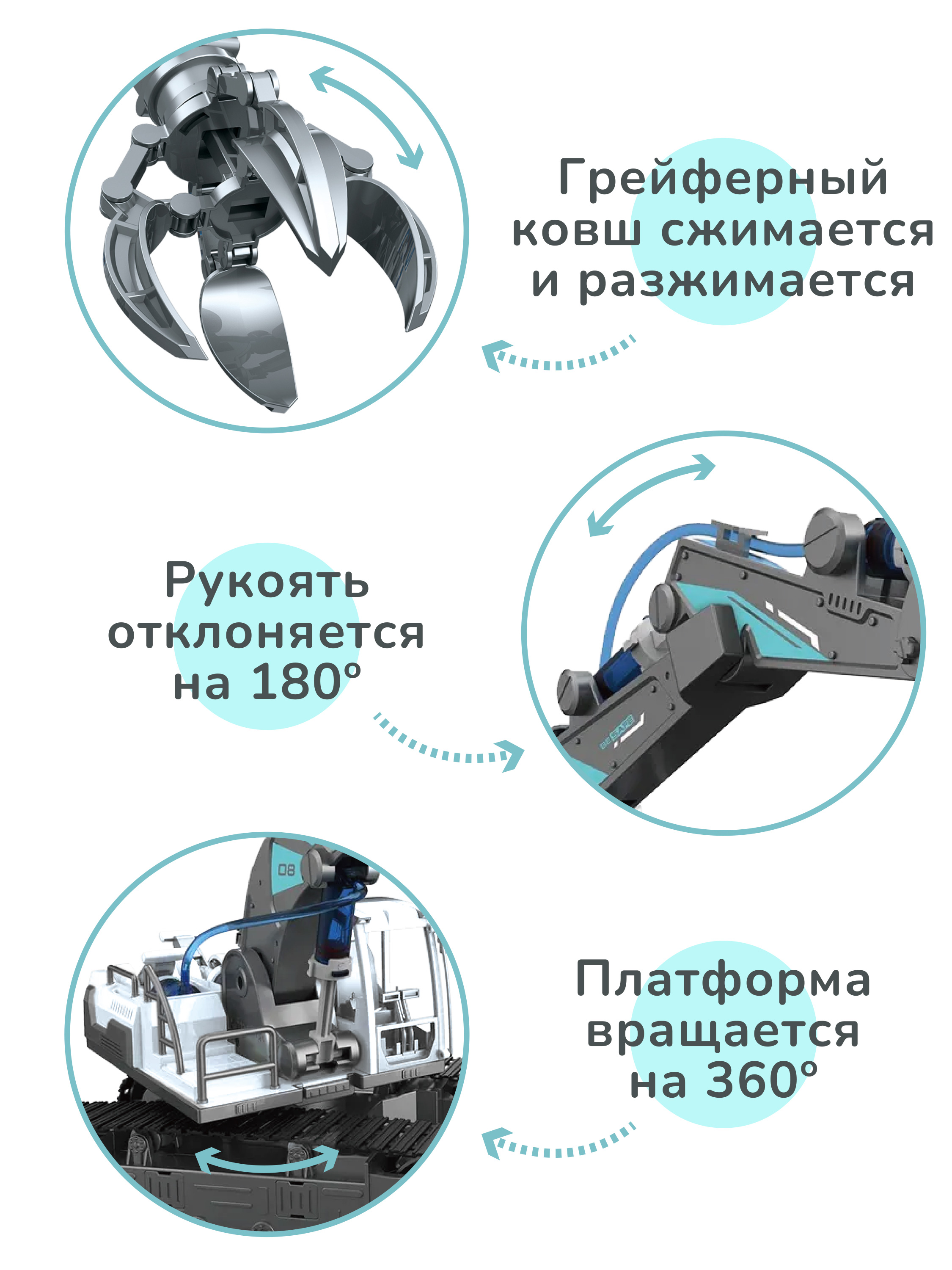 Конструктор ON TIME Грейферный ковш кинетический - фото 2