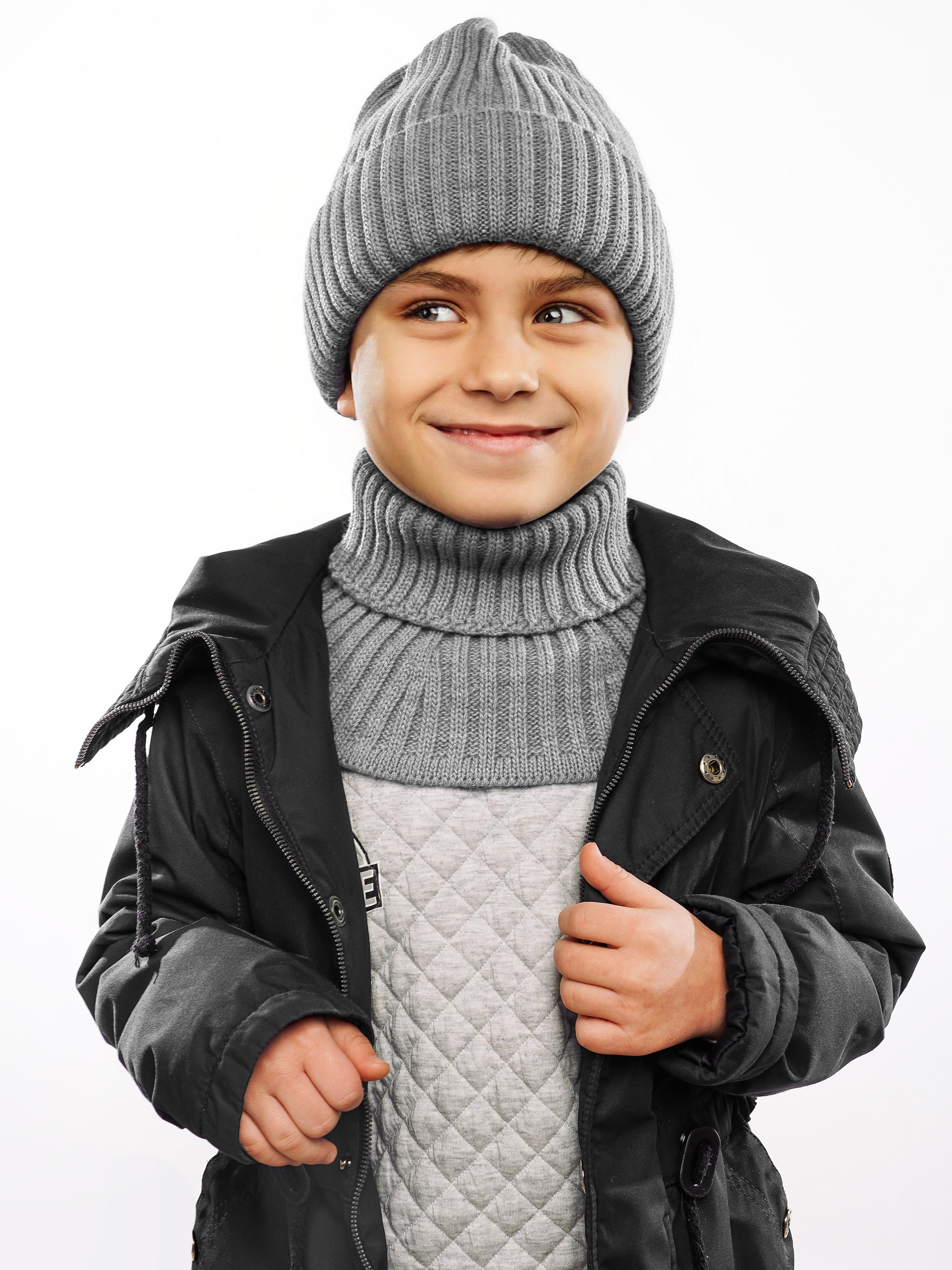 Шапка и снуд ПриКиндер U-W_233979 Цвет: Серый меланж - фото 10
