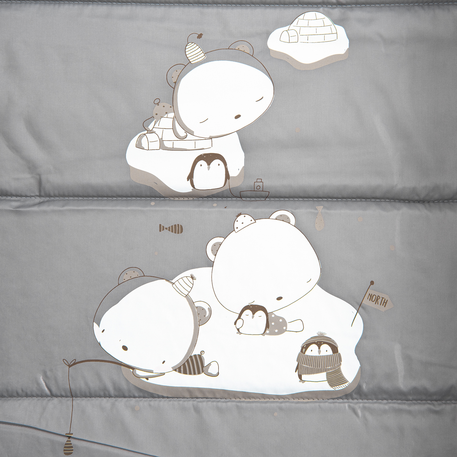 Манеж кровать BabyGo Play Box New серый P612 - фото 6