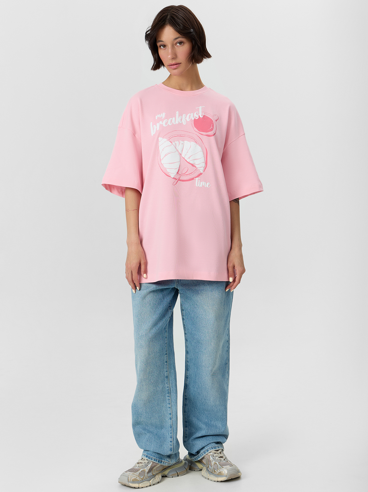 Футболка Mark Formelle (Марк Формэль) 112953/розовый +печать - фото 3