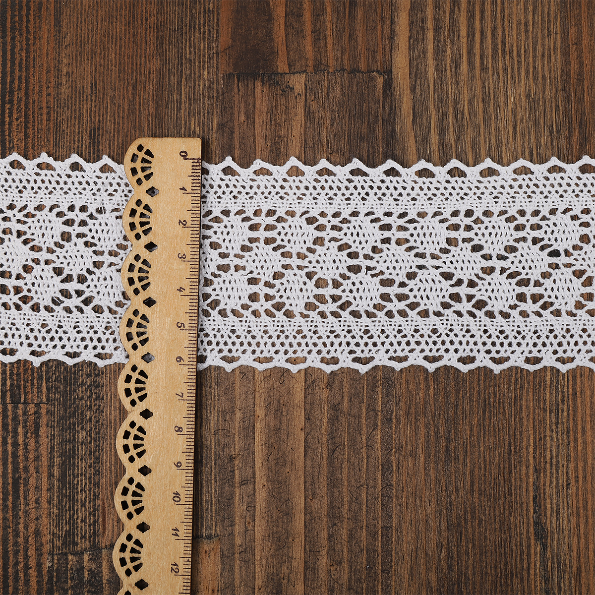 Кружево вязаное хлопковое KRUZHEVO 60мм цв.белый уп.10м - фото 3