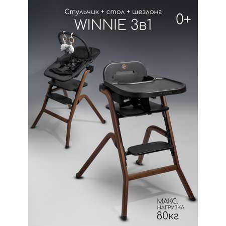 Стульчик для кормления Amarobaby Winnie черный
