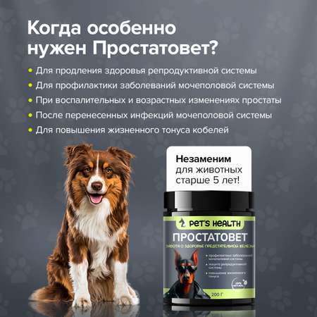 Кормовая добавка Pets health Простатовет для кобелей