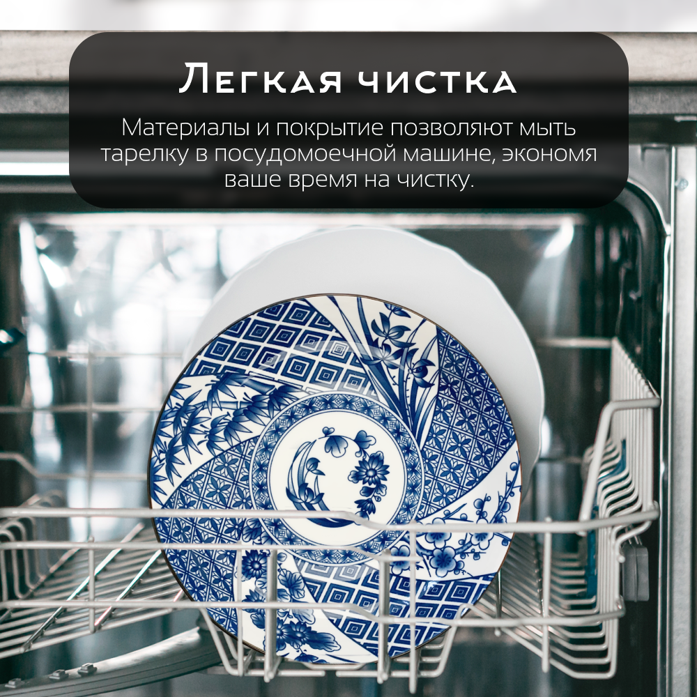 Тарелка ZDK Japanese Collection Очарование цвет белый/синий D20см - фото 4