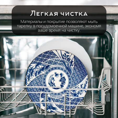 Тарелка ZDK Japanese Collection Очарование цвет белый/синий D20см