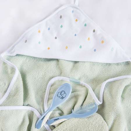 Полотенце Babyono махровое Soft 100х100 см. Арт.142/11 фисташка/дождик
