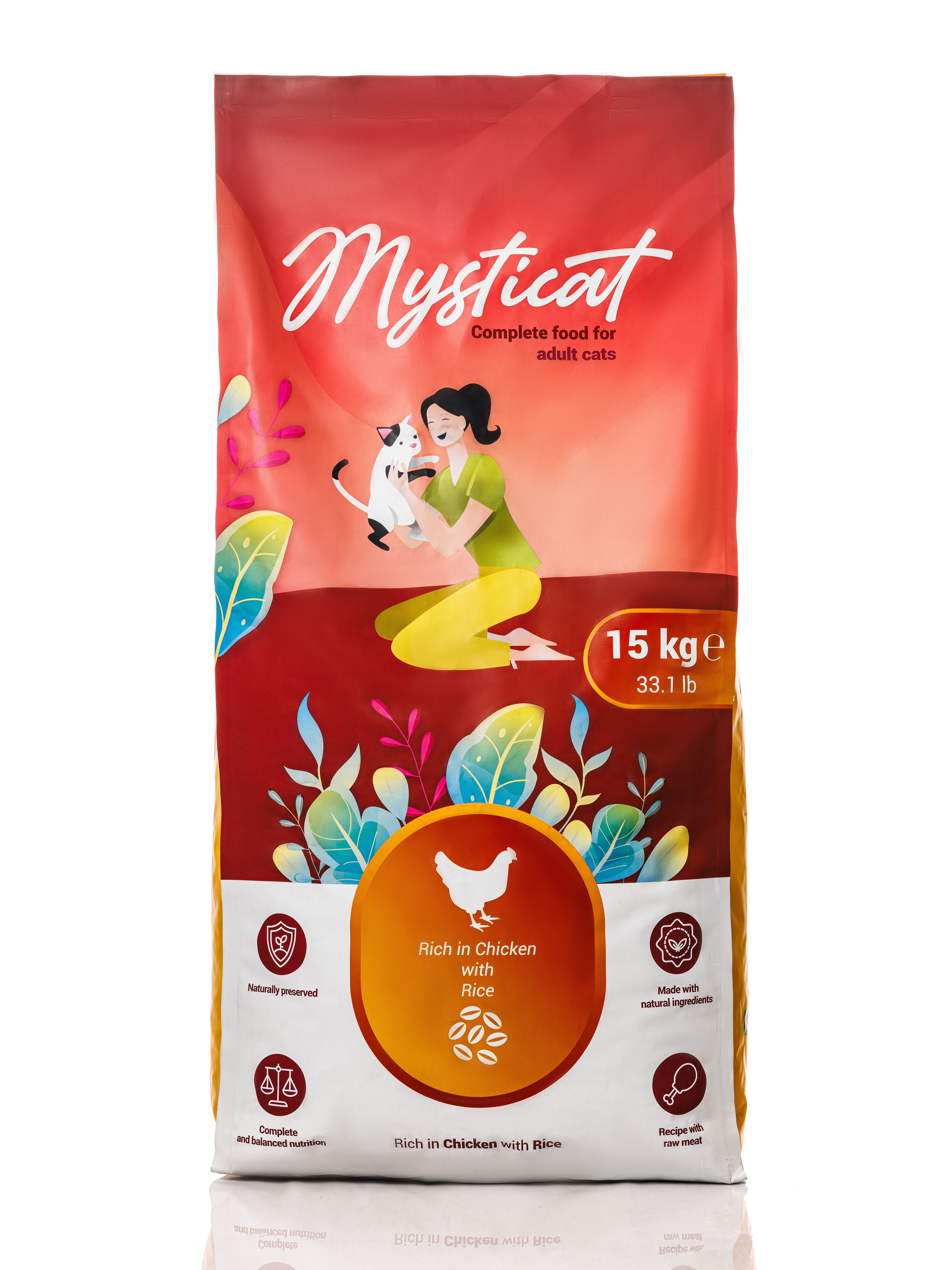 Корм сухой MYSTICAT с курицей и рисом 15 кг - фото 2