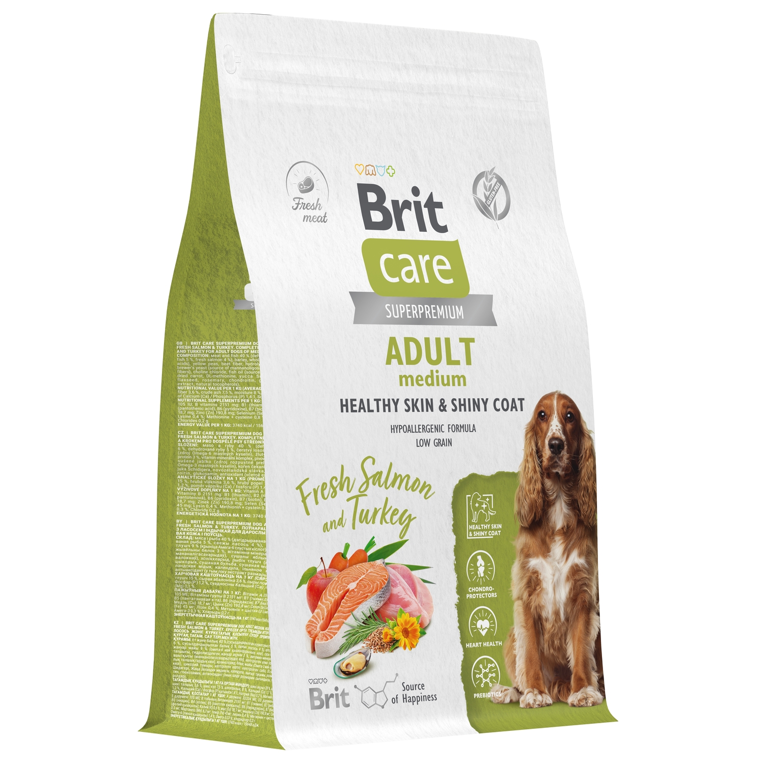 Сухой корм Brit Кеа Dog Adult Medium с лососем и индейкой для взрослых собак средних пород 3кг - фото 3