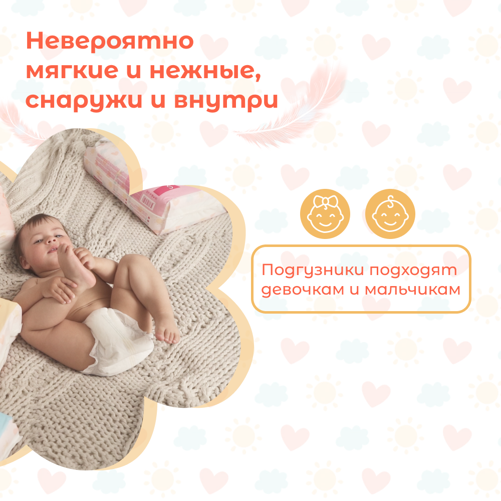 Подгузники NYBABE Ultra Comfort M (6-11 кг) 60 шт. - фото 4