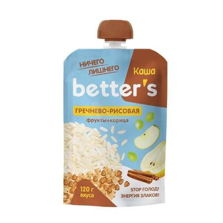 Каша гречнево-рисовая betters яблоко корица 120г