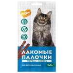 Лакомство для кошек Мнямс лакомые палочки с форелью и лососем 3*5г