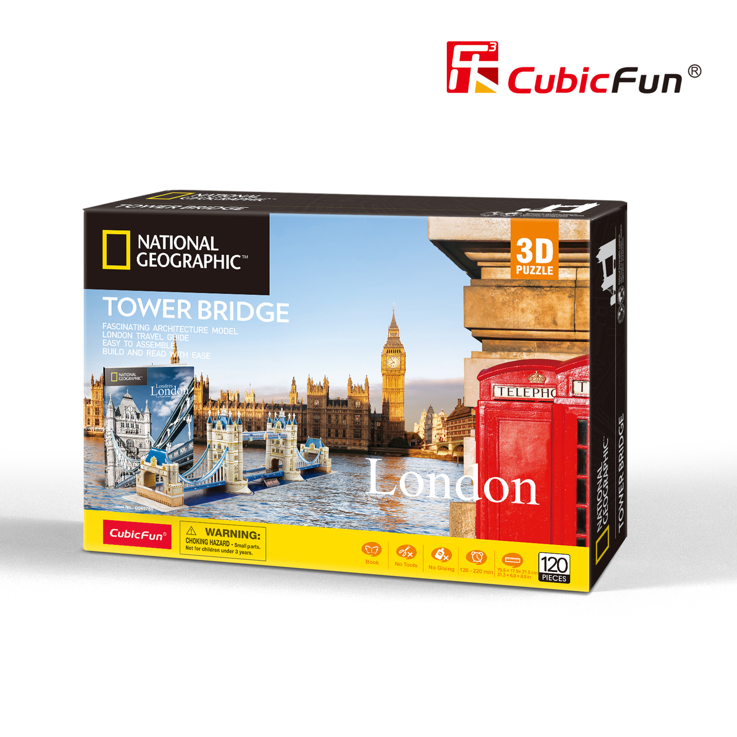 Пазл 3D CubicFun Тауэрский мост 120 деталей - фото 8