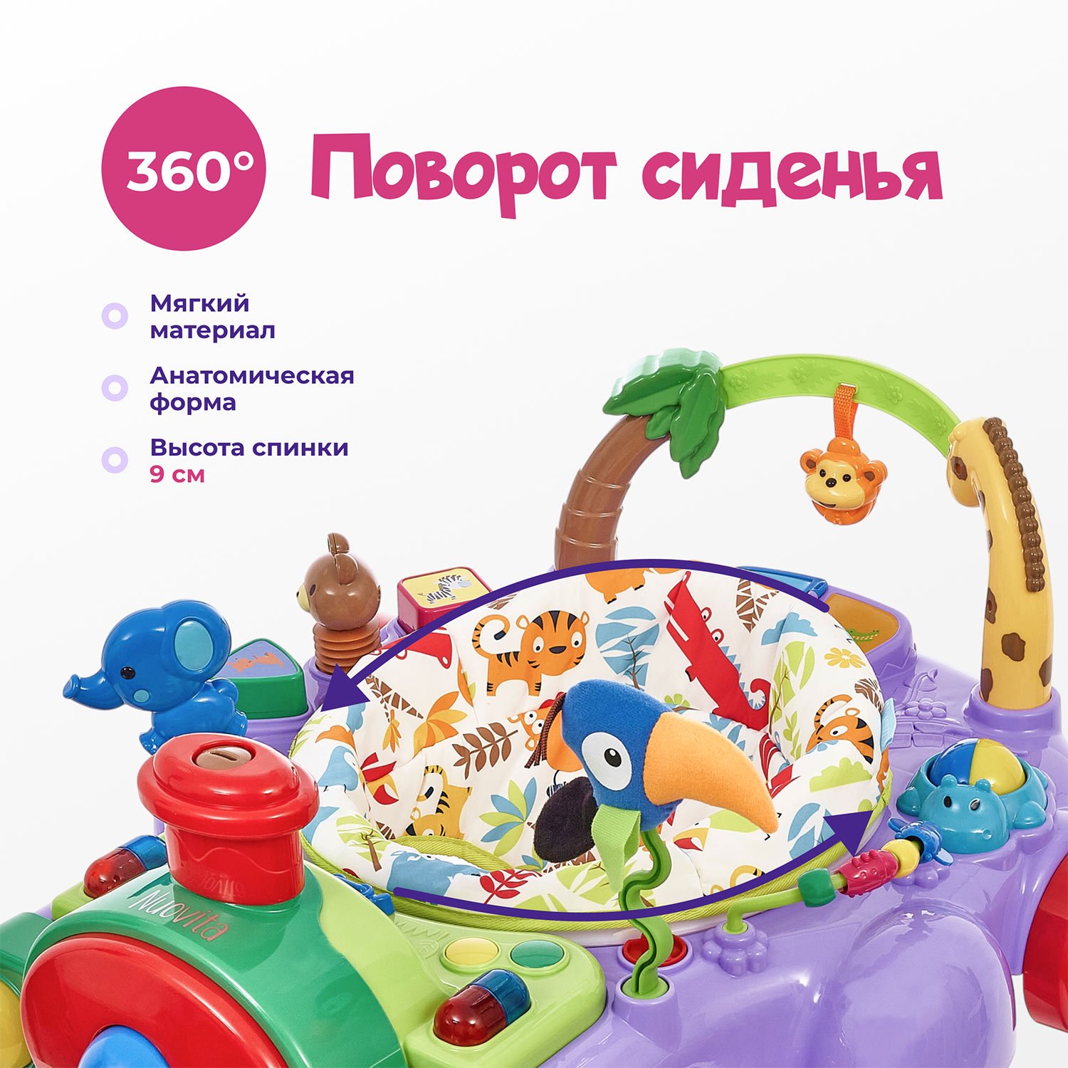 Ходунки Nuovita Treno розовый - фото 5